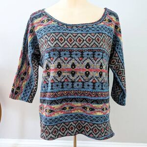 Forever 21 Twee Tribal Print Knit Top